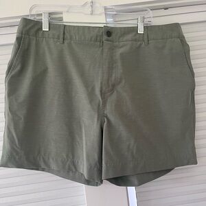 Faherty Light Olive Sage Green All Day Shorts Belt Loop 5” inseam